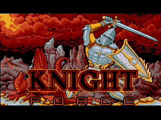 Knight Force title screen for Amiga